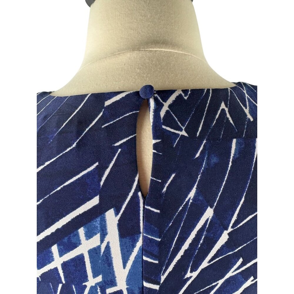 Lauren Ralph Lauren Geometric Print Sleeveless Maxi Dress with Belt Women's 14W - Picture 14 of 16